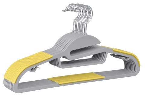 Wieszak ubraniowy FLEXI komplet 10 sztuk szaro-żółty Wieszak ubraniowy FLEXI komplet 10 sztuk szaro-żółty