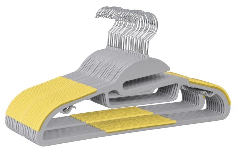 Wieszak ubraniowy FLEXI komplet 20 sztuk szaro-żółty Wieszak ubraniowy FLEXI komplet 20 sztuk szaro-żółty
