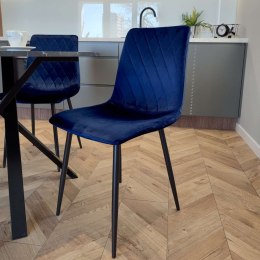 Krzesło aksamitne DEXTER granatowe velvet