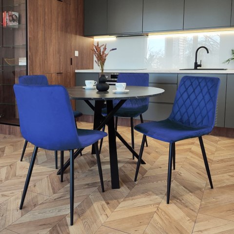 Krzesło aksamitne DEXTER granatowe velvet Krzesło aksamitne DEXTER granatowe velvet