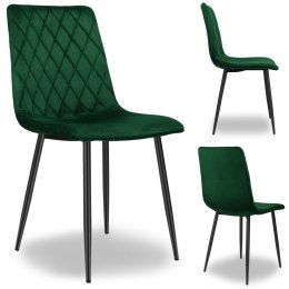 Krzesło welurowe DEXTER ciemnozielone velvet