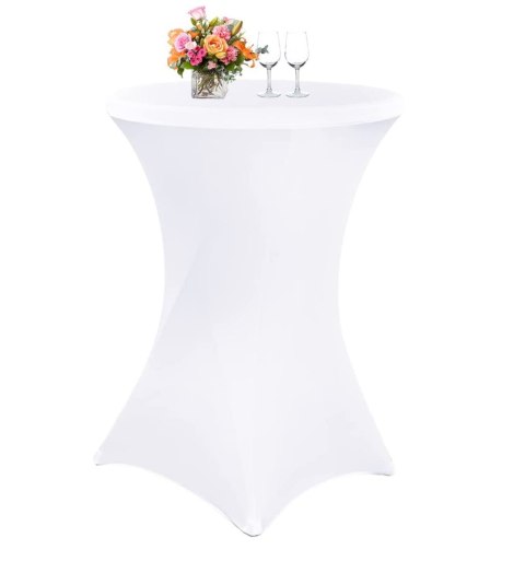 Pokrowiec stolika koktajlowego 80 cm biały Pokrowiec stolika koktajlowego 80 cm biały