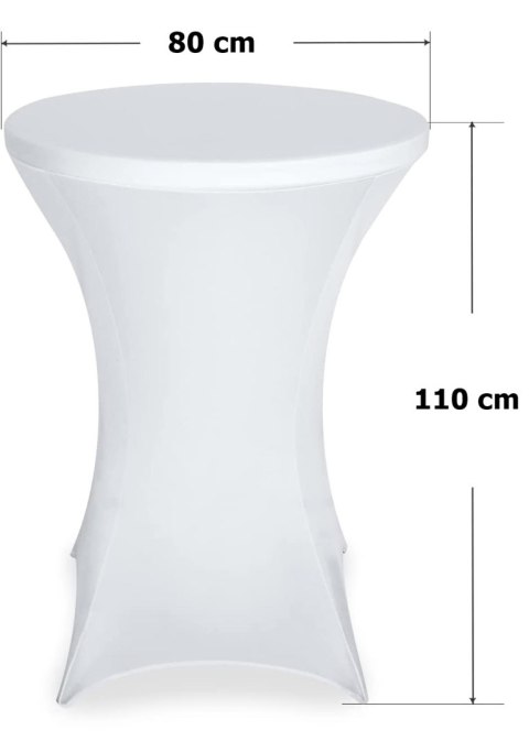 Pokrowiec stolika koktajlowego 80 cm biały Pokrowiec stolika koktajlowego 80 cm biały