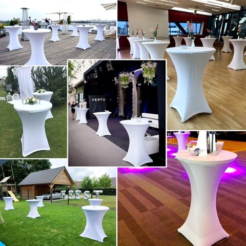 Pokrowiec stolika koktajlowego 80 cm biały Pokrowiec stolika koktajlowego 80 cm biały