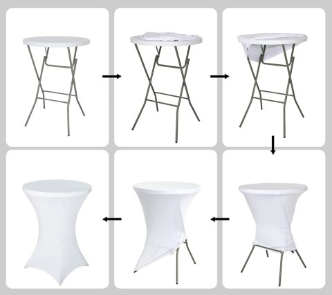 Pokrowiec stolika koktajlowego 80 cm biały Pokrowiec stolika koktajlowego 80 cm biały