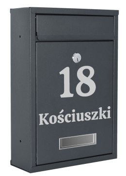 Skrzynka na listy GUSTAV antracyt z napisem
