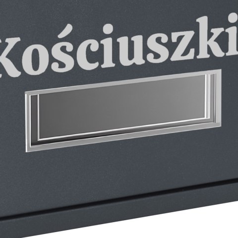Skrzynka na listy GUSTAV antracyt z napisem Skrzynka na listy GUSTAV antracyt z napisem