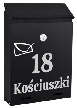 Skrzynka na listy ODVIN czarna z napisem