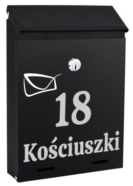 Skrzynka na listy ODVIN czarna z napisem