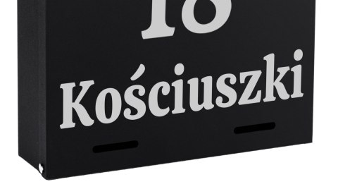 Skrzynka na listy ODVIN czarna z napisem Skrzynka na listy ODVIN czarna z napisem