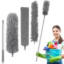 Teleskopowa miotełka do kurzu 3 końcówki ZOSIA 280 cm szara Teleskopowa miotełka do kurzu 3 końcówki ZOSIA 280 cm szara