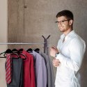 Wieszak ubraniowy FLEXI komplet 10 sztuk czarno-szary Wieszak ubraniowy FLEXI komplet 10 sztuk czarno-szary
