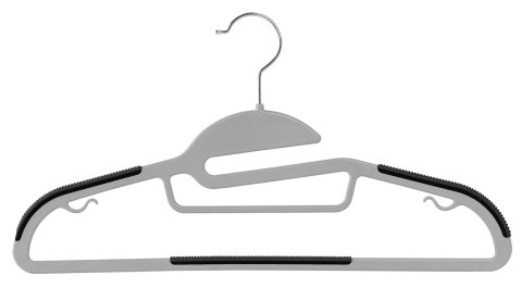 Wieszak ubraniowy FLEXI komplet 10 sztuk szaro-czarny Wieszak ubraniowy FLEXI komplet 10 sztuk szaro-czarny