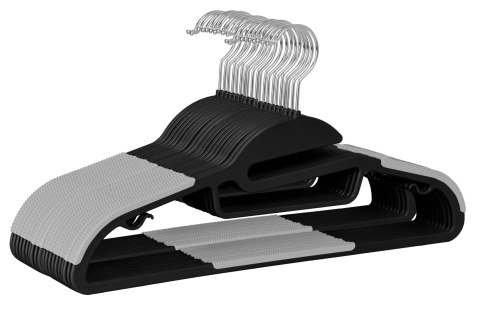 Wieszak ubraniowy FLEXI komplet 20 sztuk czarno-szary Wieszak ubraniowy FLEXI komplet 20 sztuk czarno-szary