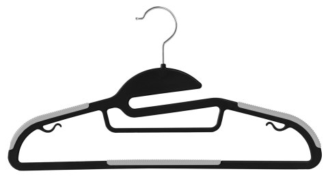 Wieszak ubraniowy FLEXI komplet 20 sztuk czarno-szary Wieszak ubraniowy FLEXI komplet 20 sztuk czarno-szary