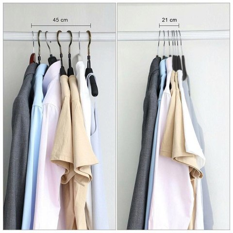 Wieszak ubraniowy FLEXI komplet 20 sztuk czarno-szary Wieszak ubraniowy FLEXI komplet 20 sztuk czarno-szary