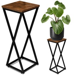 Kwietnik loftowy KONEL RUSTIC czarny postarzany dąb 62 cm