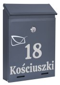 Skrzynka na listy ODVIN antracyt z napisem Skrzynka na listy ODVIN antracyt z napisem