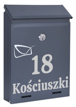 Skrzynka na listy ODVIN antracyt z napisem