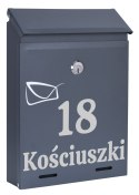 Skrzynka na listy ODVIN antracyt z napisem Skrzynka na listy ODVIN antracyt z napisem