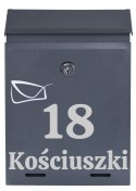 Skrzynka na listy ODVIN antracyt z napisem Skrzynka na listy ODVIN antracyt z napisem