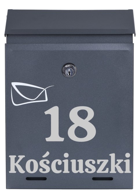 Skrzynka na listy ODVIN antracyt z napisem Skrzynka na listy ODVIN antracyt z napisem