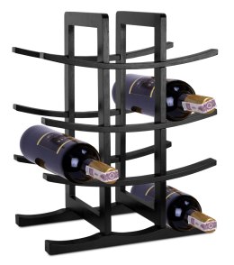 Stojak na wino bambusowy TODGAR czarny
