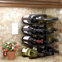 Stojak na wino bambusowy TODGAR czarny Stojak na wino bambusowy TODGAR czarny