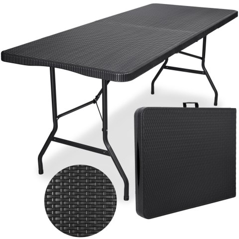 Stół bankietowy składany w walizkę RATTAN 180x74x74,5 czarny Stół bankietowy składany w walizkę RATTAN 180x74x74,5 czarny