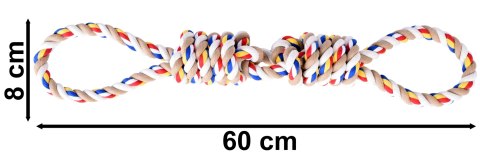 Zabawka szarpak z supłami dla psa WALLY 60 cm Zabawka szarpak z supłami dla psa WALLY 60 cm