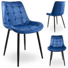 Krzesło NORMAN niebieskie velvet