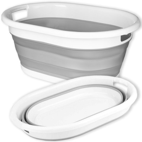 Miska składana owalna AIDA biało-szara 25L COMPACT Miska składana owalna AIDA biało-szara 25L COMPACT