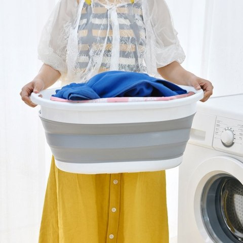 Miska składana owalna AIDA biało-szara 25L COMPACT Miska składana owalna AIDA biało-szara 25L COMPACT