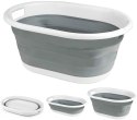 Miska składana owalna AIDA biało-szara 25L COMPACT Miska składana owalna AIDA biało-szara 25L COMPACT