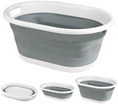 Miska składana owalna AIDA biało-szara 25L COMPACT Miska składana owalna AIDA biało-szara 25L COMPACT