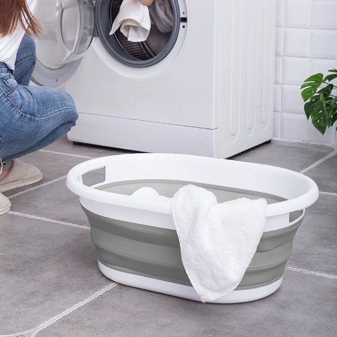 Miska składana owalna AIDA biało-szara 25L COMPACT Miska składana owalna AIDA biało-szara 25L COMPACT