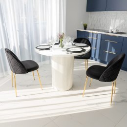Krzesło aksamitne FARGO GOLD Velvet Czarne