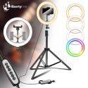 Lampa pierścieniowa RIVONI LED RGB statyw uchwyt do selfie Lampa pierścieniowa RIVONI LED RGB statyw uchwyt do selfie