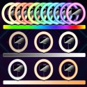 Lampa pierścieniowa RIVONI LED RGB statyw uchwyt do selfie Lampa pierścieniowa RIVONI LED RGB statyw uchwyt do selfie