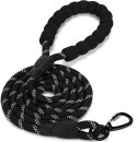 Mocna smycz dla psa KOBE z odblaskami 3m czarna Mocna smycz dla psa KOBE z odblaskami 3m czarna