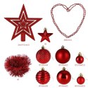 Zestaw bombek choinkowych ESTRELLA CZERWONY 66 sztuk Zestaw bombek choinkowych ESTRELLA CZERWONY 66 sztuk