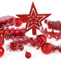 Zestaw bombek choinkowych ESTRELLA CZERWONY 66 sztuk Zestaw bombek choinkowych ESTRELLA CZERWONY 66 sztuk