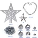 Zestaw bombek choinkowych ESTRELLA SREBRNY 66 sztuk Zestaw bombek choinkowych ESTRELLA SREBRNY 66 sztuk