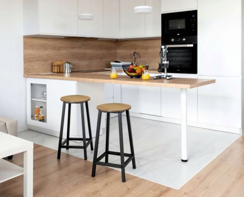 Krzesło barowe metalowe FLINT MODERN OAK Krzesło barowe metalowe FLINT MODERN OAK