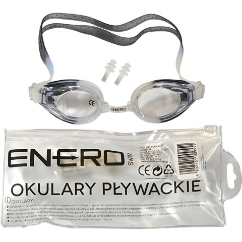 OKULARKI PŁYWACKIE Z ZATYCZKAMI ENERO CZARNE OKULARKI PŁYWACKIE Z ZATYCZKAMI ENERO CZARNE