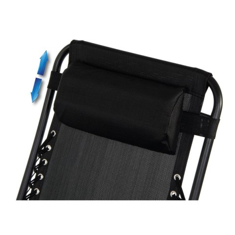 LEŻAK OGRODOWY SKŁADANY WIELOFUNKCYJNY 175X52/65X107CM CZARNY