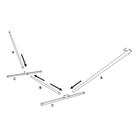 STELAŻ STOJAK DO HAMAKA METALOWY 374x91x111CM