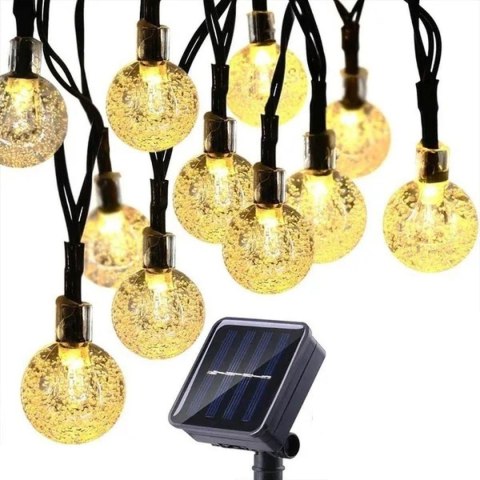 LAMPA SOLARNA OGRODOWA GIRLANDA ŁAŃCUCH SOLARNY 4,9M 40LED CIEPŁY BIAŁY