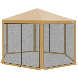 PAWILON OGRODOWY SZEŚCIOKĄTNY 2x2x2x2.5M Z MOSKITIERĄ BEŻOWY