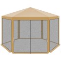 PAWILON OGRODOWY SZEŚCIOKĄTNY 2x2x2x2.5M Z MOSKITIERĄ BEŻOWY